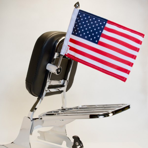 Pro Pad® - Square Sissy Bar Flag Mount with 6" x 9" USA Flag