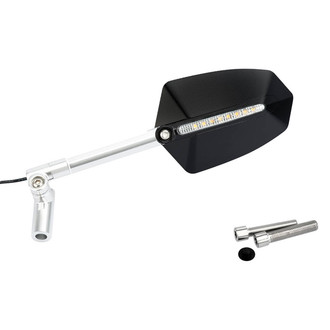 Puig® - GTI Left Side Black Rear View Mirror with Turn Signal