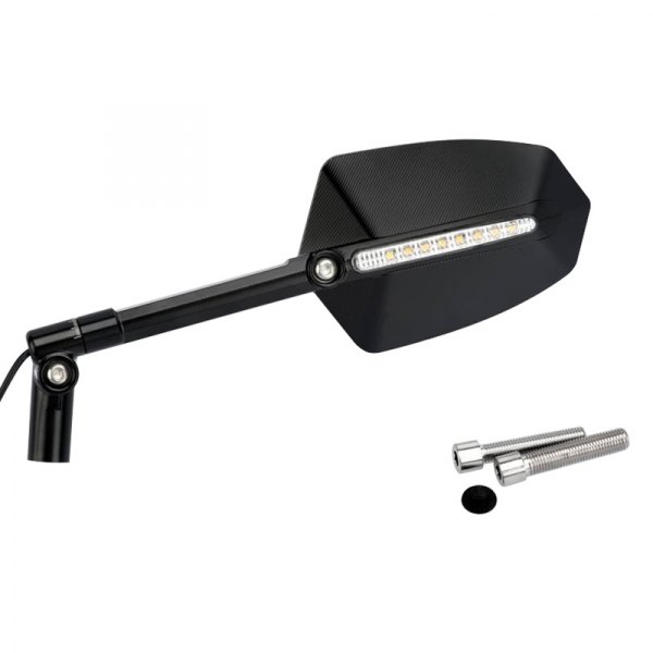 Puig® - GTI Left Side Black Rear View Mirror with Turn Signal