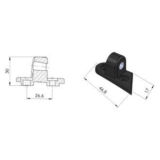 Puig® - GT Left Side Black Rear View Mirror Adapter