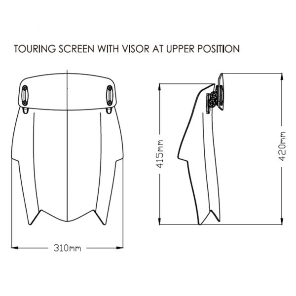 Puig 3728H SCREEN TOURING with Multi Regulable Visor [SMOKE] YAMAHA TENERE 700/RALLY EDITION (19-23) TENERE 700 WORLD RAID (22-23) スクリーン カウル Puig 3728H Dome Touring, Dark Smoke