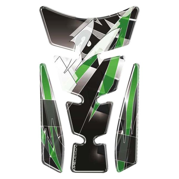 Puig® - Wings Black Tank Pad with Logo KAWASAKI