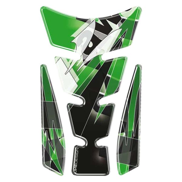 Puig® - Wings Green Tank Pad with Logo KAWASAKI