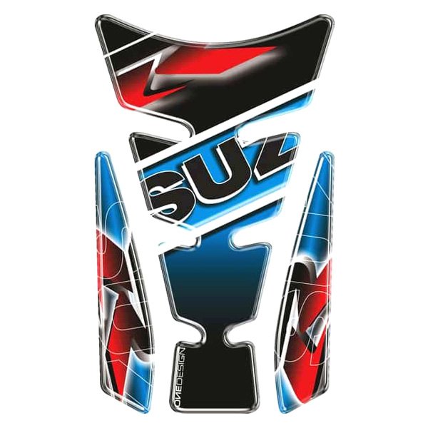Puig® - Wings Blue Tank Pad with Logo SUZUKI