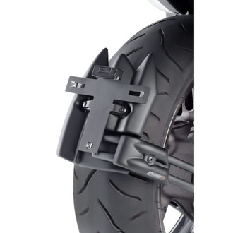 Puig® - Matte Black License Plate Support with Mud Guard