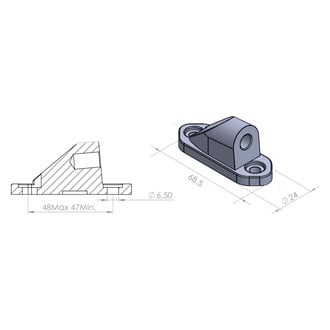 Puig® - F1 Left/Right Side Black Rear View Mirror Adapter