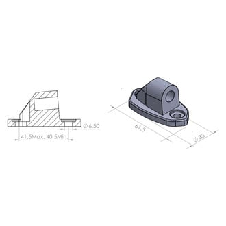 Puig® - Hi-Tech 1 Left/Right Side Black Rear View Mirror Adapter