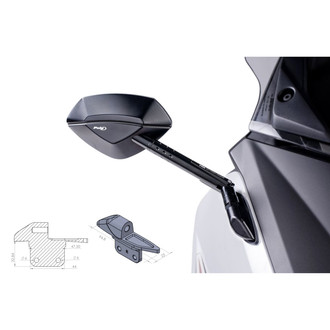Puig® - Right Side Black Rear View Mirror Adapter