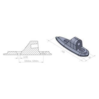 Puig® - Hi-Tech 1 Black Rear View Mirror Adapter