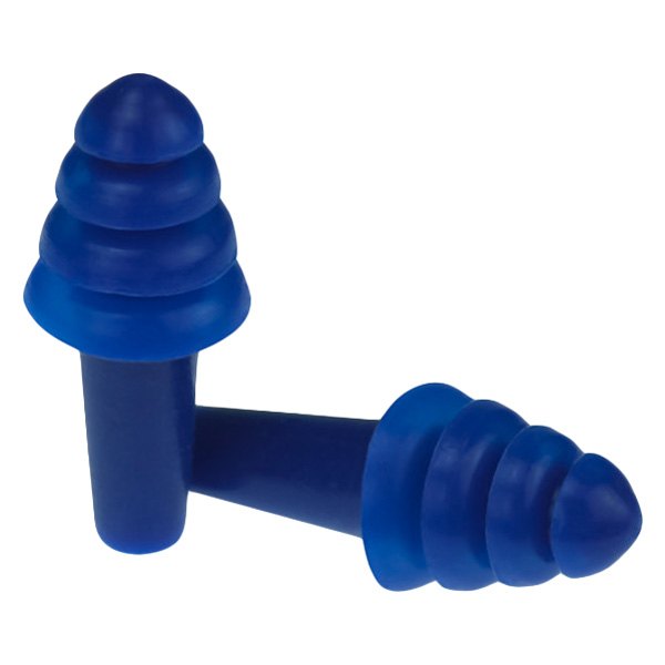 Radians® - Resistor II™ 27 dB Blue Silicone Reusable Four-Flange Uncorded Earplugs