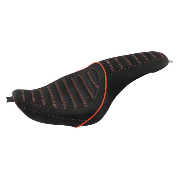 Revere® - Journey Stripe Black with Mandarin Orange Thread 2-Up Seat
