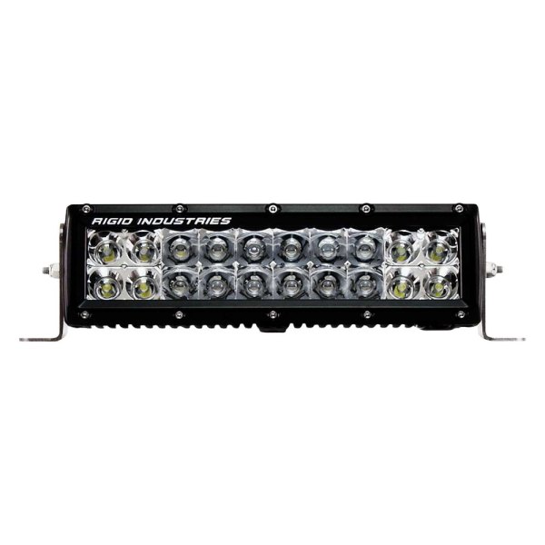 Rigid Industries® - E-Series 10" 65W Dual Row Combo Spot/Flood Beam Amber LED Light Bar, Front View