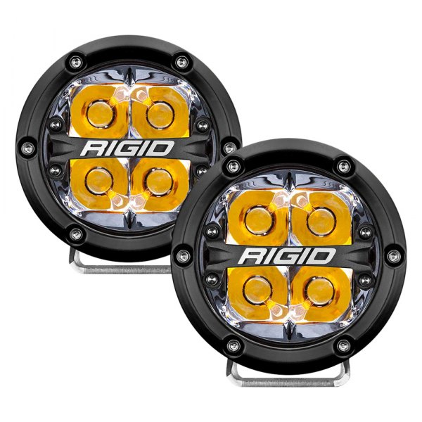 Rigid Industries® - 360-Series 4" Round Spot Beam LED Lights with Amber Backlight