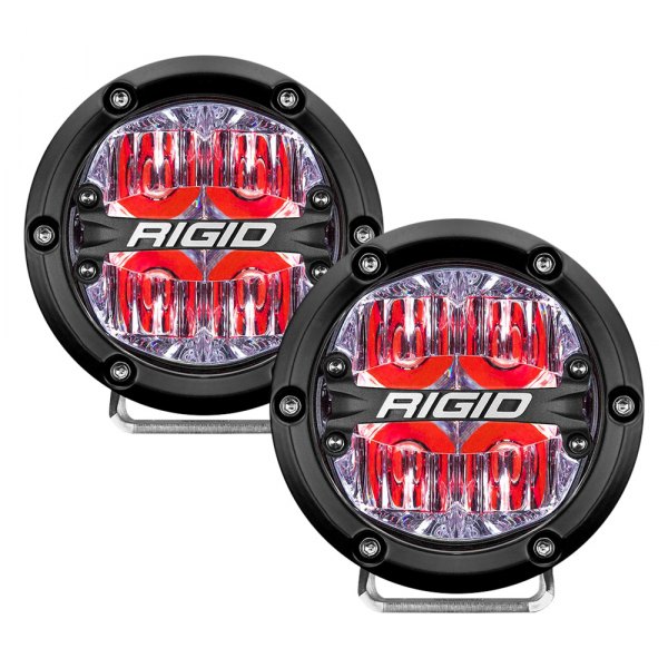 Rigid Industries® - 360-Series 4" Round Driving Beam LED Lights with Red Backlight