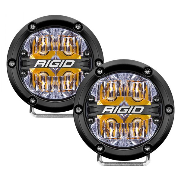 Rigid Industries® - 360-Series 4" Round Driving Beam LED Lights with Amber Backlight