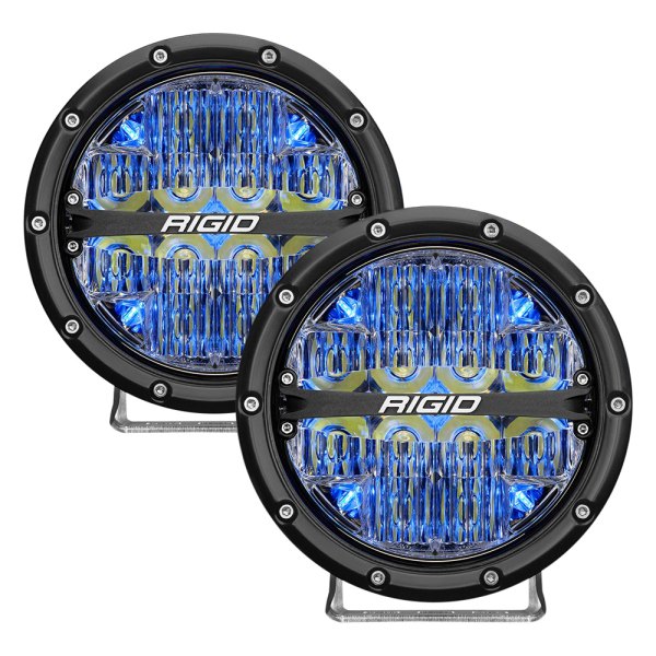 Rigid Industries® - 360-Series 6" Round Spot Beam LED Lights with Blue Backlight
