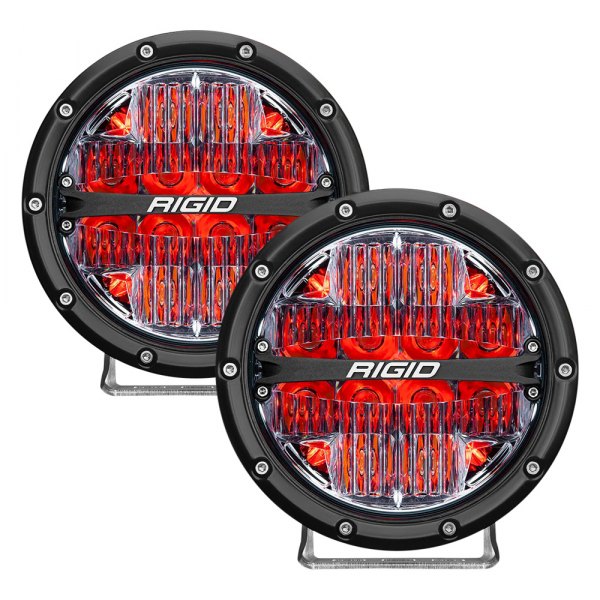 Rigid Industries® - 360-Series 6" Round Driving Beam LED Lights with Red Backlight