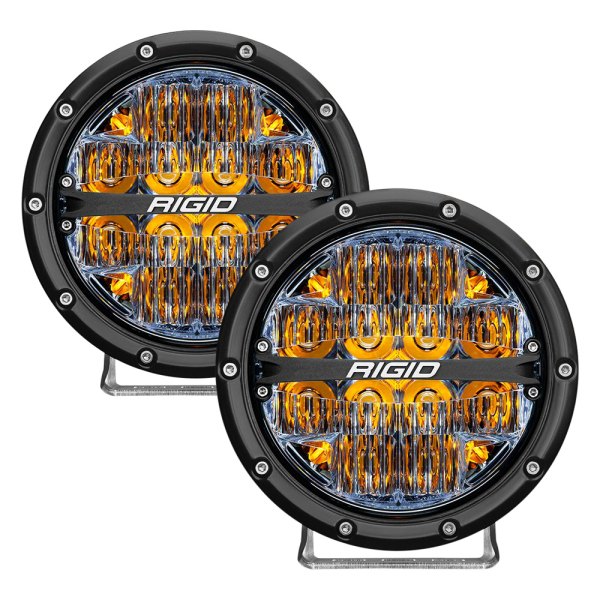 Rigid Industries® - 360-Series 6" Round Driving Beam LED Lights with Amber Backlight