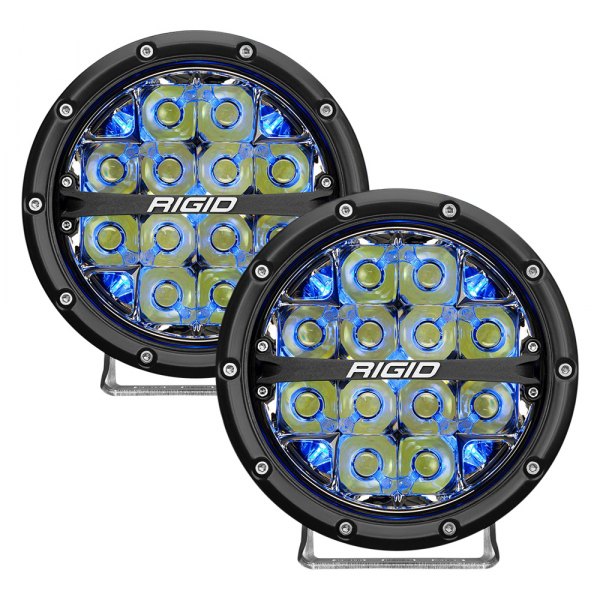 Rigid Industries® - 360-Series 6" Round Driving Beam LED Lights with Blue Backlight