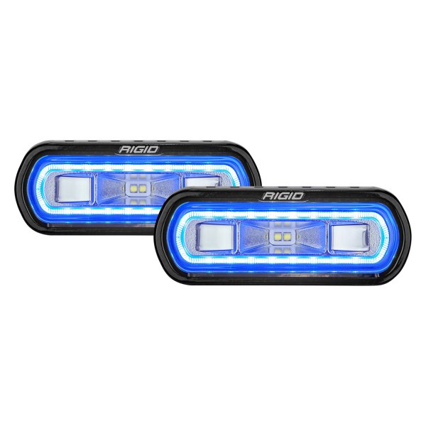 Rigid Industries® - SR-L Series 4.5"x1.5" 2x14W Wide Driving Beam LED Lights with Blue Halo