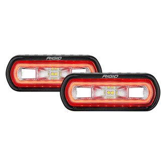 Rigid Industries® - SR-L Series 4.5"x1.5" 2x14W Rectangular Wide Driving Beam LED Lights with Red Halo
