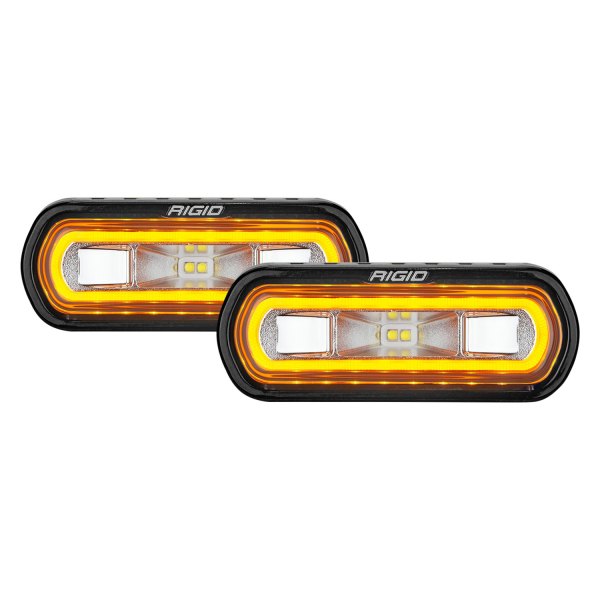 Rigid Industries® - SR-L Series 4.5"x1.5" 2x14W Wide Driving Beam LED Lights with Amber Halo