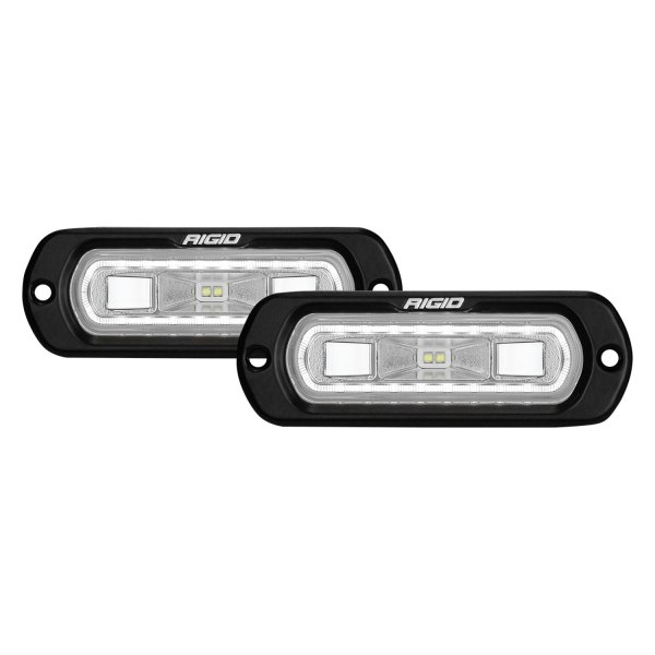 Rigid Industries® - SR-L Series Flush Mount 4.5"x1.5" 2x14W Wide Driving Beam LED Lights with White Halo