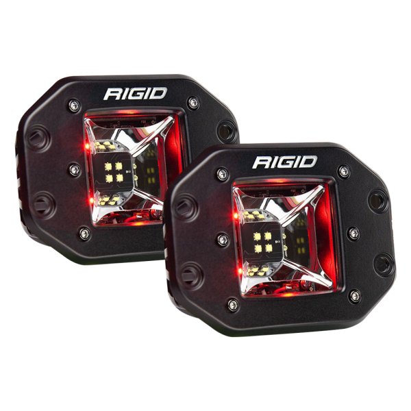 Rigid Industries® - Radiance Series Flush Mount 3" 2x30W Scene Beam LED Lights with Red Backlight