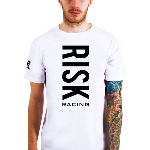 Risk Racing Unisex-Adult Vertical Team T Shirt White Large