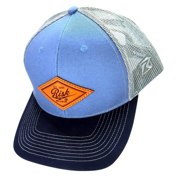 Risk Racing® - Blue Leather Patch Trucker Hat