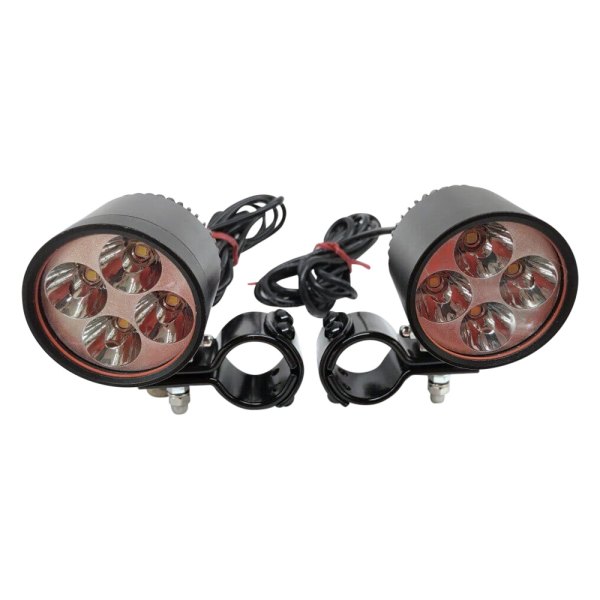 Rivco® - Engine Guards 2" Round Driving Beam LED Lights with Wiring and 1-1/4" Clamps