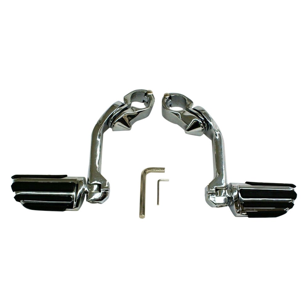Rivco® MV120 Highway Pegs with 5" Long Arms for 11/4" Bars (Chrome