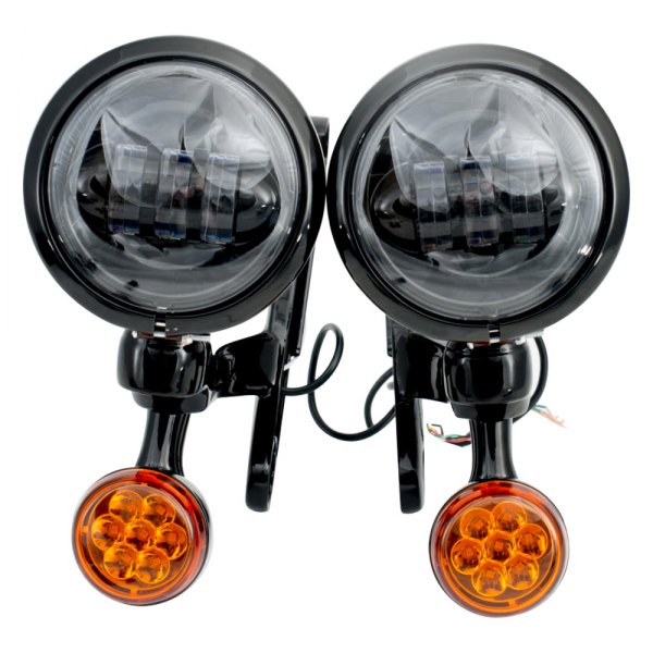 Rivco® - 4.5" Smoke LED Auxiliary Lights, with Amber Turn Signals