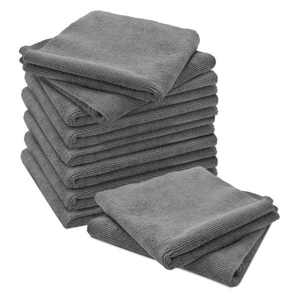 Image may not reflect your exact product!Rixxu™ - Microfiber Gray All Purpose Towels, 10 Pieces