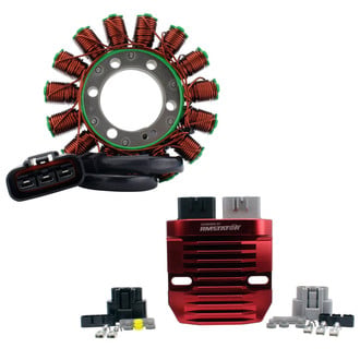 RMStator® - Generator Stator + Red Machined Lithium-Ion Battery Compatible Regulator Kit