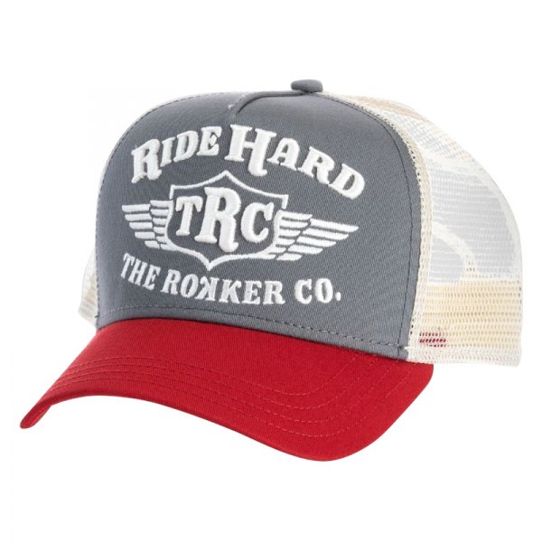Rokker® - TRC Just Ride Hard Trucker Hat (Gray/Red)