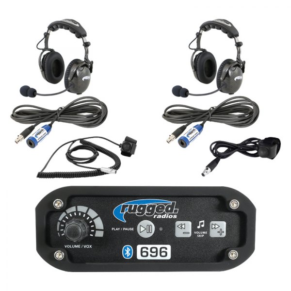 Rugged Radios® - 2 Places RRP696 Intercom™ Communication System With AlphaBass Headsets