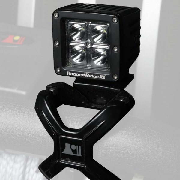 Rugged Ridge® - Tube Mount 3" 16W Cube Driving Beam LED Light Kit with 2.25" to 3" Black X-Clamp