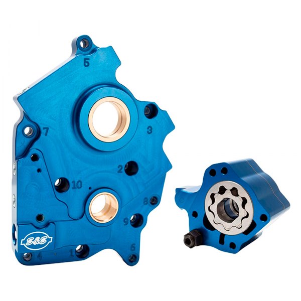 S&S Cycle® - Blue Anodized Finish Camplate Oil Pump Kit