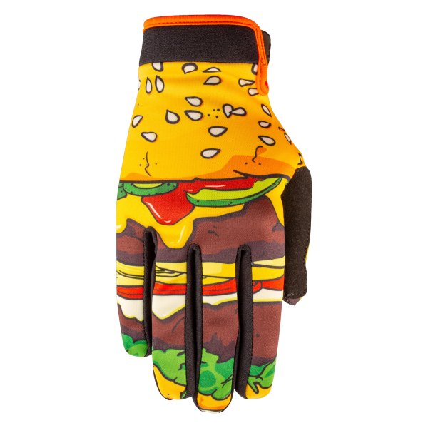 Saints of Speed® - Extra Cheese Men's Gloves (Large, Orange/Yellow)