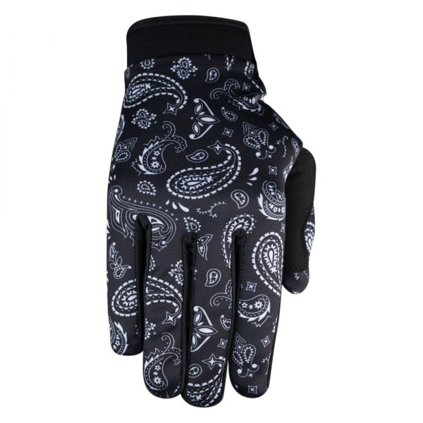Saints of Speed® - Paisley Men's Gloves (Large, Black/White)