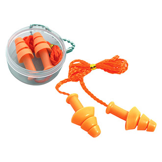 SAS Safety® 6112 - 26 dB Orange Silicone Reusable Triple-Flange Corded Earplugs (1 Pair)