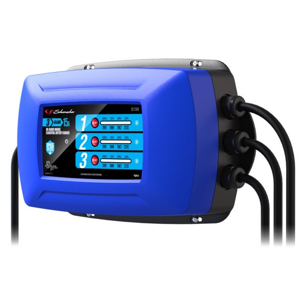 Schumacher® - 15A 12V 3-Bank On-Board Marine Sequential Battery Charger