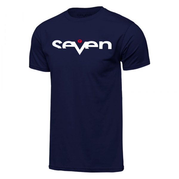 Seven MX® - Brand Tee (Small, Navy/Fluo Green)