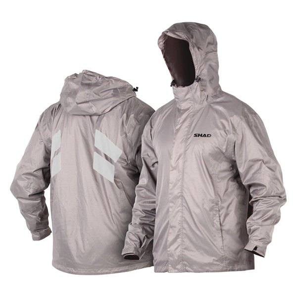 SHAD® - Men's Waterproof Rain Jacket (Large (62 cm), Silver)