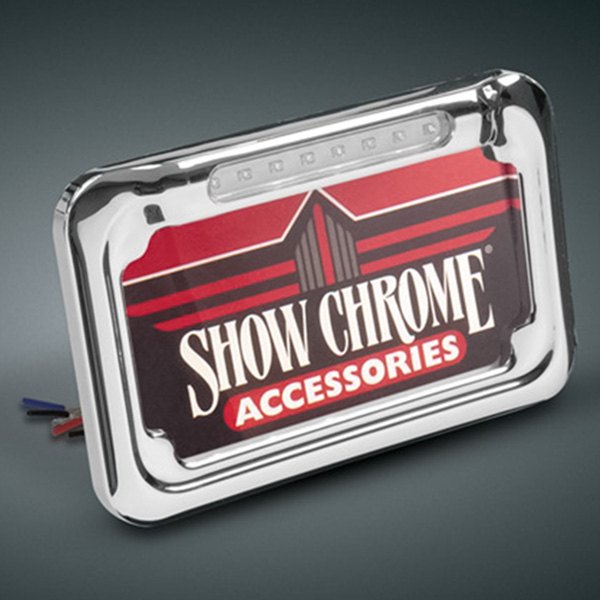Show Chrome® - LED ABS Plastic Chrome Raised License Plate Holder with LED Running/Brake Lights