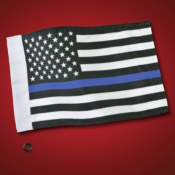 Show Chrome® - USA Style Black/White Double Sided Flag with Thin Blue Line