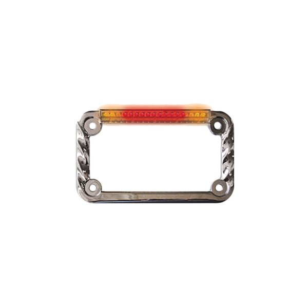 Signal Dynamics® - BackOFF™ Classic Style LED Chrome Twisted License Plate Frame with Turn Signals