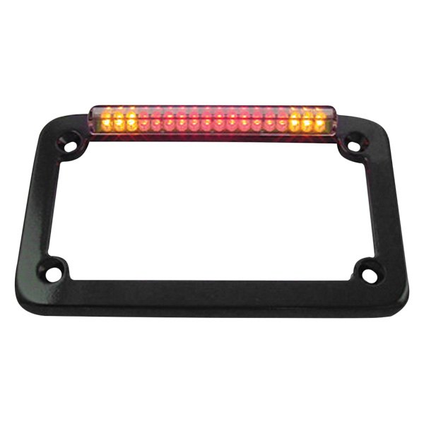 Signal Dynamics® - BackOFF™ Classic Style LED Black License Plate Frame with Turn Signals and Clear "Euro" Lens