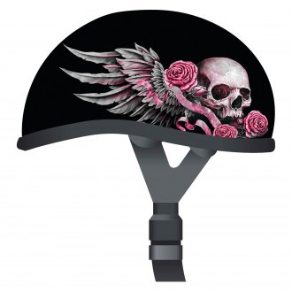 sugar skull motorcycle half helmet